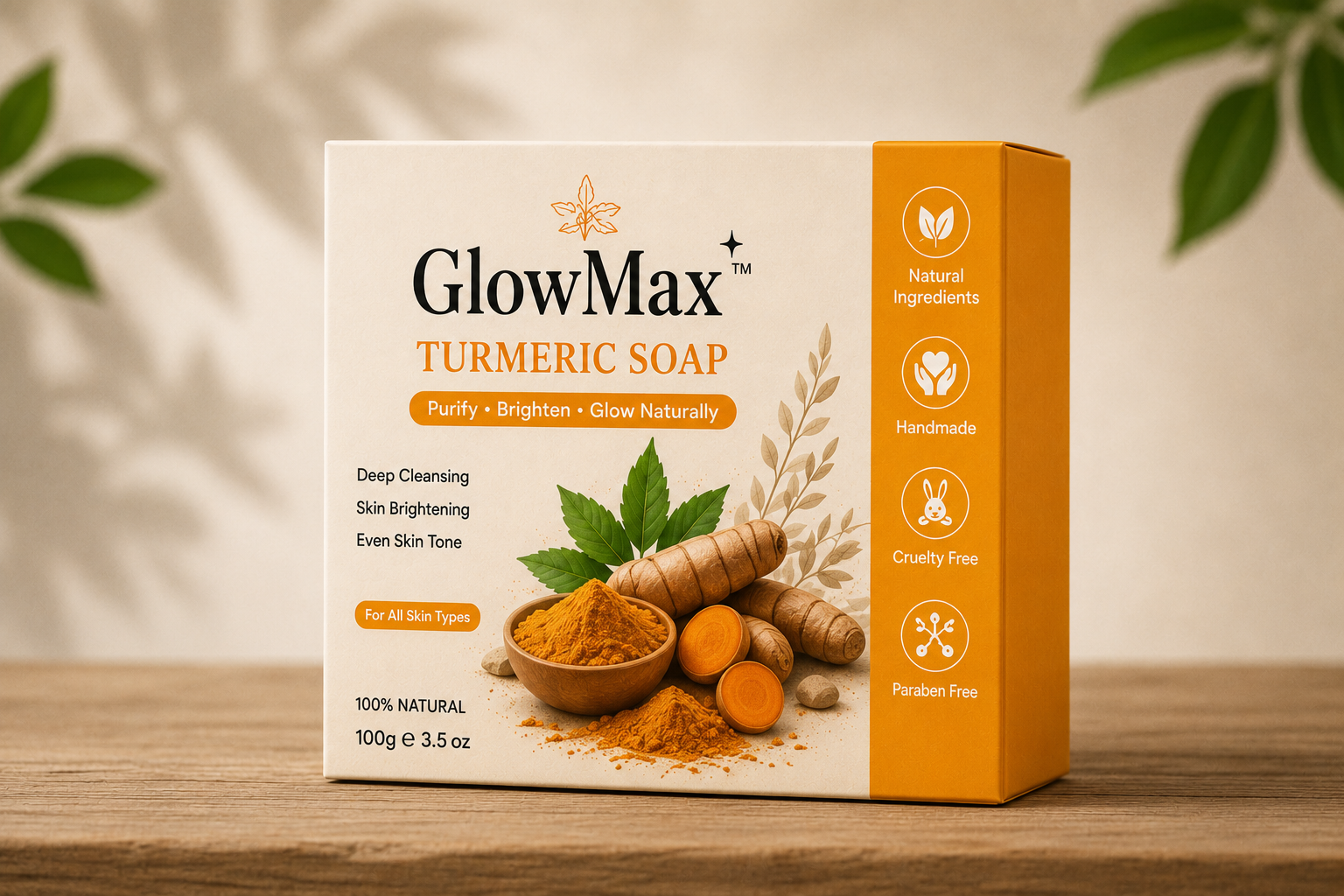 GlowMax™ Turmeric Soap | Handmade Brightening Herbal Soap