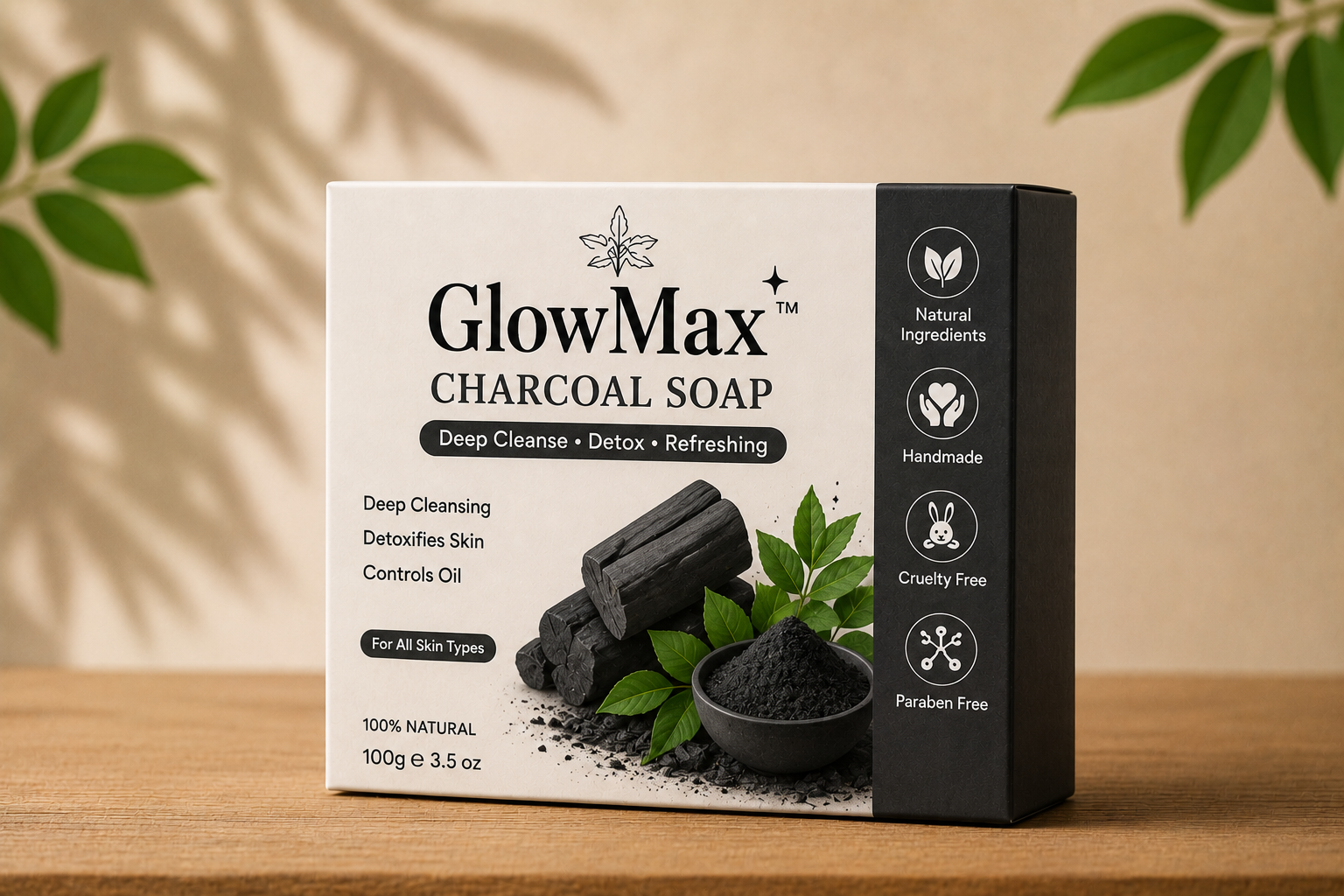 GlowMax™ Charcoal Soap | Handmade Deep Cleansing & Oil Control Soap