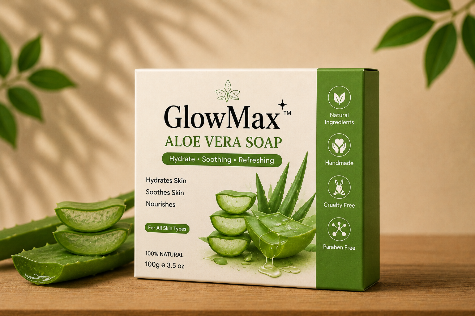 GlowMax™ Aloe Vera Soap | Handmade Hydrating & Soothing Soap Pakistan