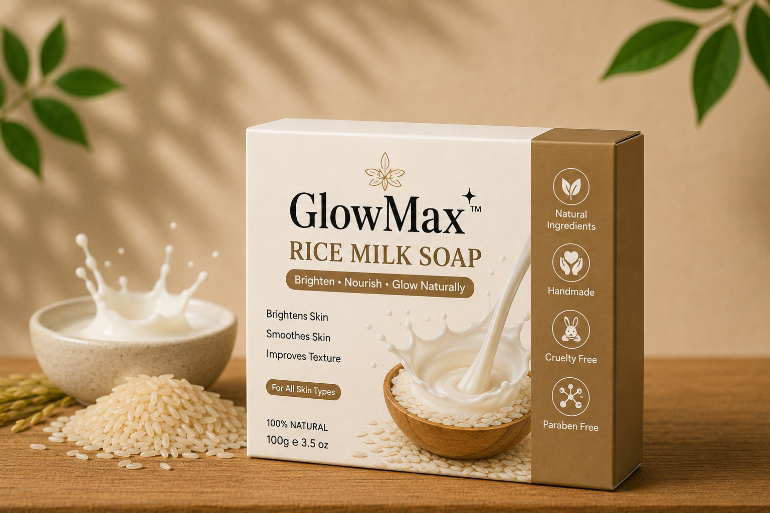 GlowMax™ Rice Milk Soap | Handmade Brightening & Nourishing Soap